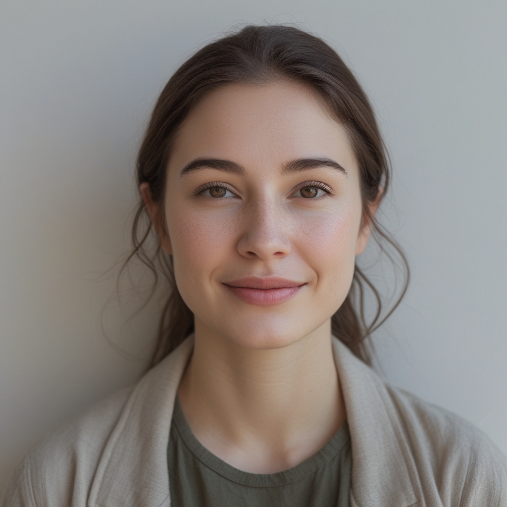 Close-up of a person's hands organizing index cards on a wide wooden table in a calm institutional setting, with warm window light and minimal background